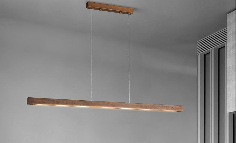 Dominika - Built in LED modern wooden linear suspended light