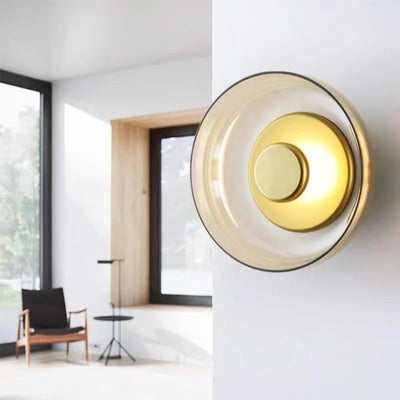 Hunter - Built in LED contemporary glass round wall light