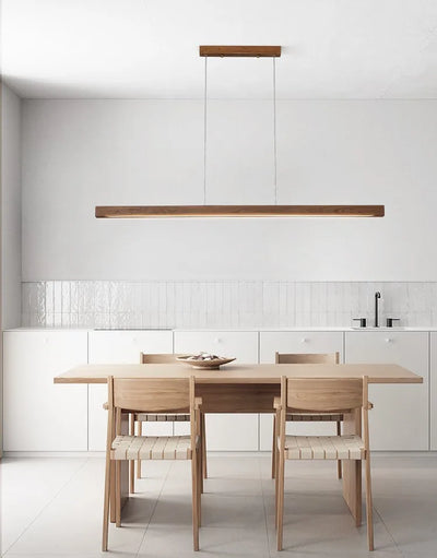 Dominika - Built in LED modern wooden linear suspended light