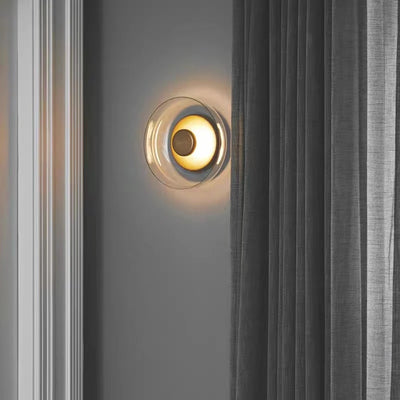 Hunter - Built in LED contemporary glass round wall light