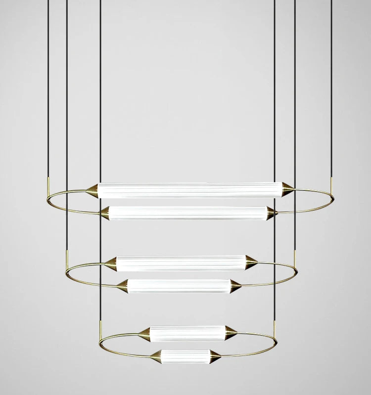 Everett - Built in LED contemporary glass suspended light