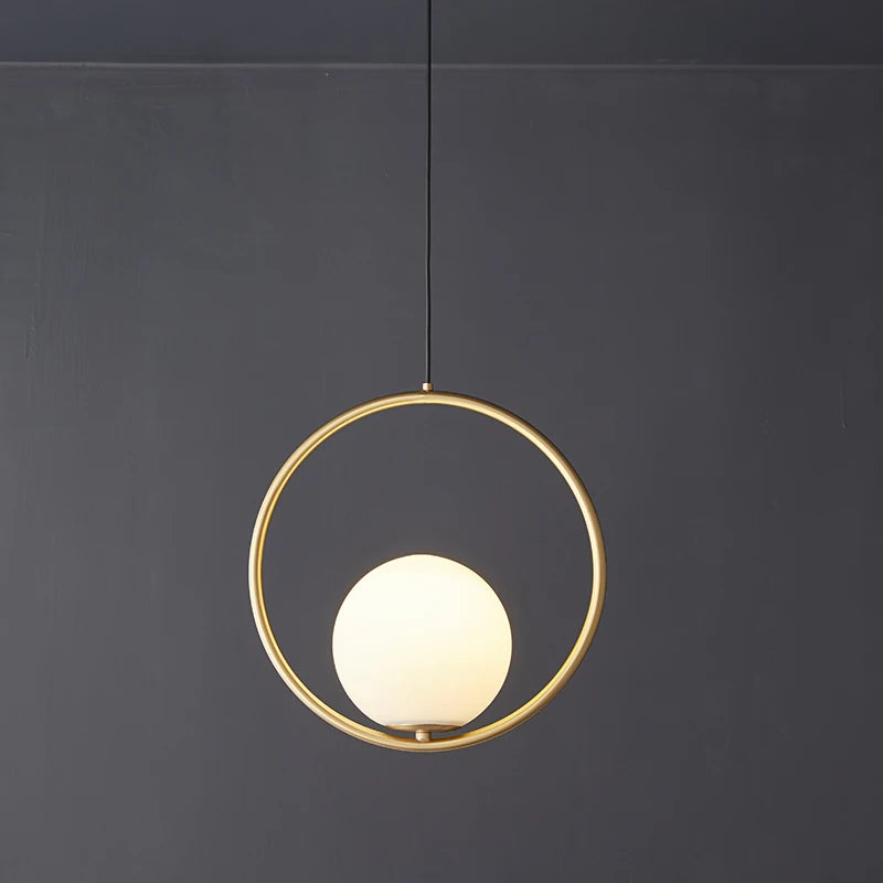 Horace - E27 LED bulb contemporary round glass suspended light