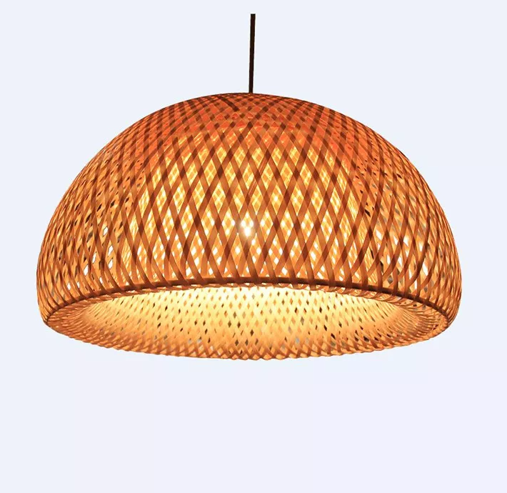 Amalia - E27 LED bulb Japanese rattern round suspended light