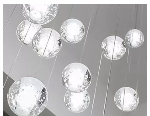 Yasmeen - Built in LED contemporary glass round suspended light