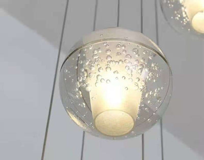 Yasmeen - Built in LED contemporary glass round suspended light