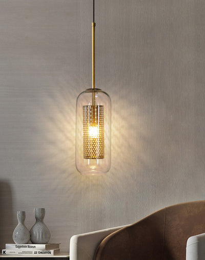 Hywel - E14 LED bulb contemporary glass suspended light