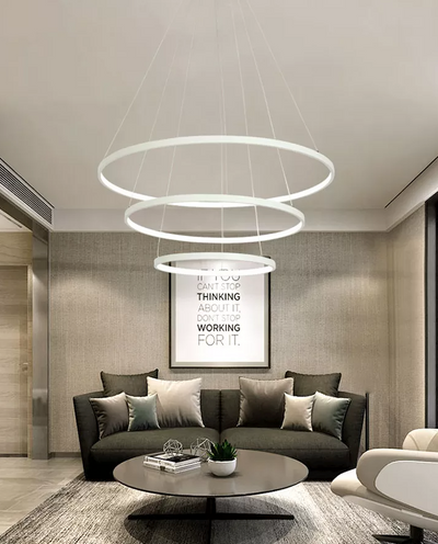Man - Built in LED contemporary round thin suspended light