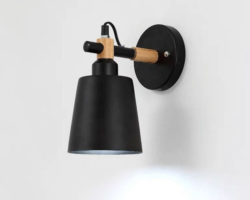 Reid - E27 LED bulb modern colorful wooden wall light