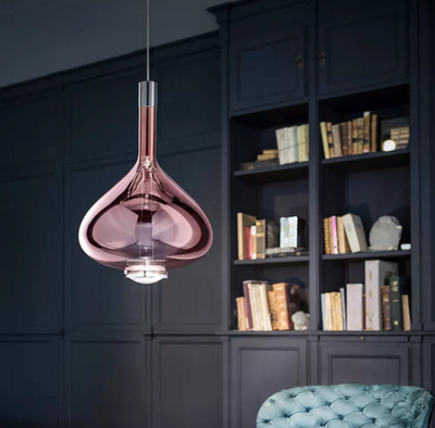 Huda - Built in LED contemporary round glass colourful suspended light